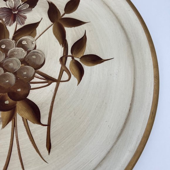 Vintage Pilgram Art Tole Tray - White and Gold Floral Design - Number 500 - Picture 4 of 6